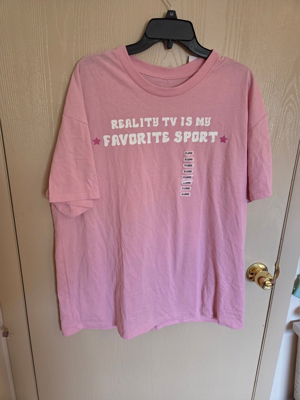 Womens Light Pink Reality TV T Shirt NWT Size XL
